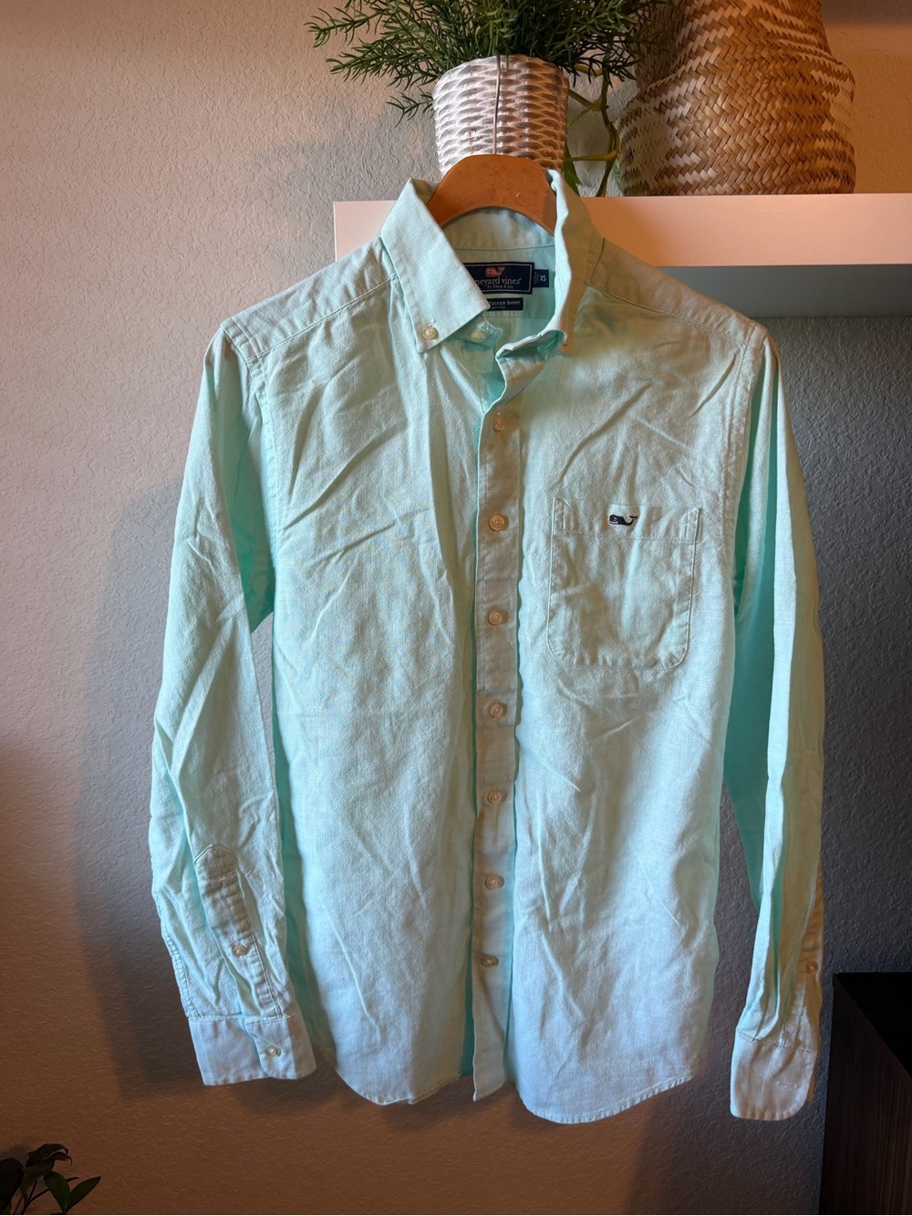 Vineyard Vines Mint Green Oxford Button-Down Shirt size xs